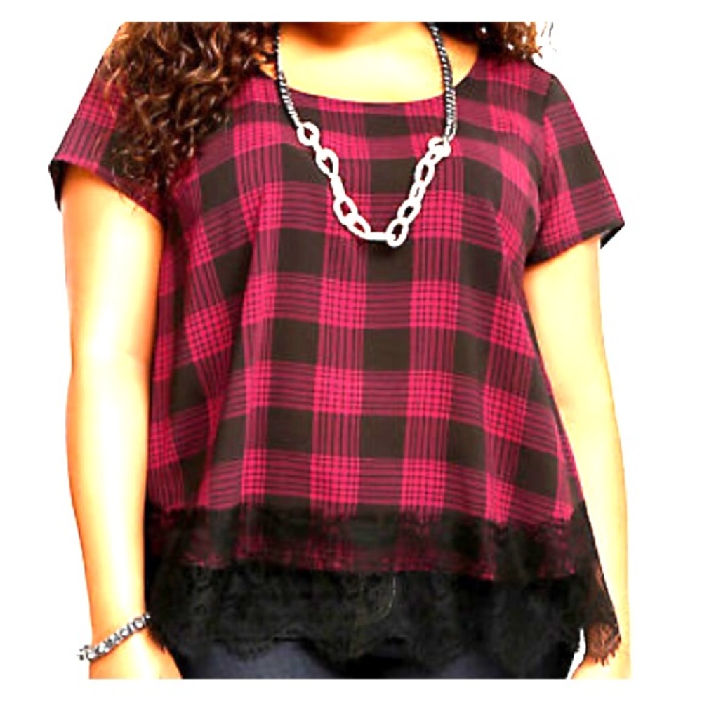 💜SALE💜 TORRID Plaid Tulip Top
